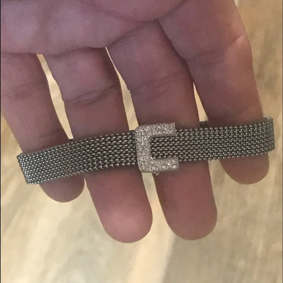 NWOT 14kt Wht Gold/Dia Charm Bracelet - Picture 6 of 8